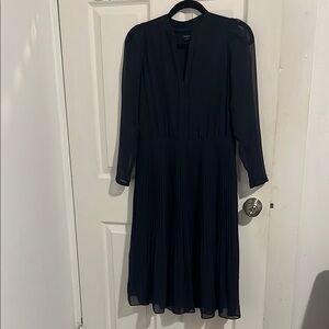 Ann Taylor Elegant Navy Blue Dress